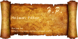 Heiman Péter névjegykártya
