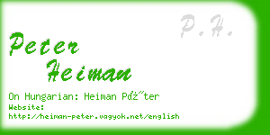peter heiman business card